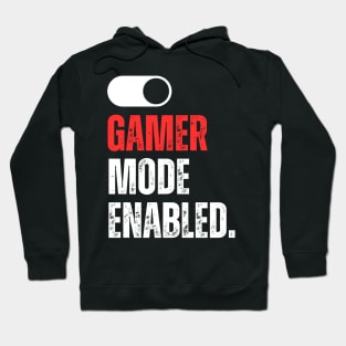 Gamer mode enabled - red and white Hoodie
